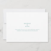 Save The Date Monogramme Turquoise Simple Contemporain (Dos)