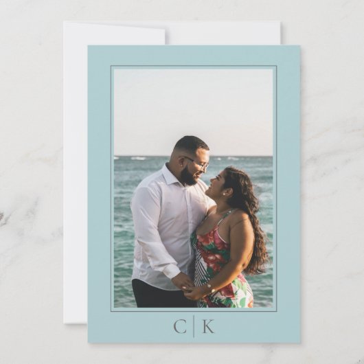 Save The Date Monogramme turquoise Starfish (Dos)