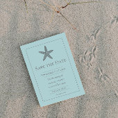 Save The Date Monogramme turquoise Starfish