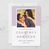 Save The Date Monogramme violet Lilac moderne Mariage photo (Devant)