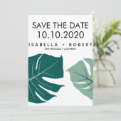 Save The Date Monstera Green | Mariage Enregistrer la date (Debout devant)