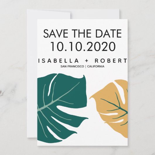 Save The Date Monstera jaune | Mariage Enregistrer la date (Devant)