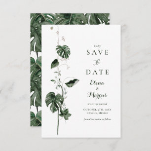 Save The Date Monstera Palm Botanical Tropical