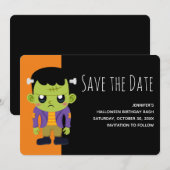 Save The Date Monstre de Frankenstein vert Halloween (Devant / Derrière)