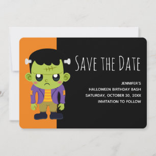 Save The Date Monstre de Frankenstein vert Halloween