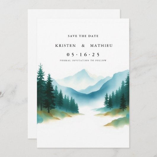 Save The Date Montagne de script (Devant / Derrière)