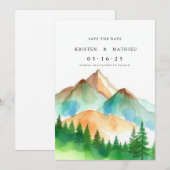 Save The Date Montagne de typographie (Devant / Derrière)