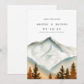Save The Date Montagne editable de Bohême (Devant / Derrière)