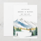 Save The Date Montagne élégante et modifiable (Devant / Derrière)