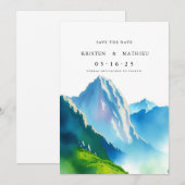 Save The Date Montagne en ligne botanique (Devant / Derrière)