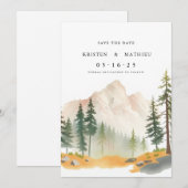 Save The Date Montagne imprimable calligraphiée (Devant / Derrière)