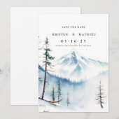 Save The Date Montagne modifiable minimale (Devant / Derrière)