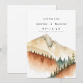 Save The Date Montagne non photo imprimable (Devant / Derrière)