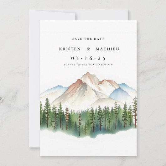 Save The Date Montagne numérique Boho (Devant)