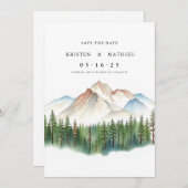 Save The Date Montagne numérique Boho (Devant / Derrière)