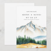 Save The Date Montagne numérique classique (Devant / Derrière)