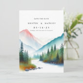 Save The Date Montagne numérique mignonne (Debout devant)