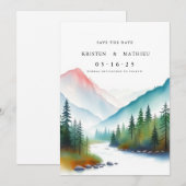Save The Date Montagne numérique mignonne (Devant / Derrière)