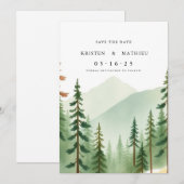 Save The Date Montagne numérique minimale (Devant / Derrière)