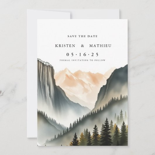 Save The Date Montagne numérique romantique (Devant)