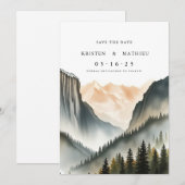 Save The Date Montagne numérique romantique (Devant / Derrière)