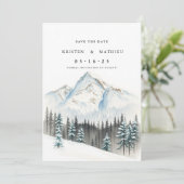 Save The Date Montagne personnalisée moderne (Debout devant)