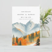 Save The Date Montagne personnalisée moderne (Debout devant)