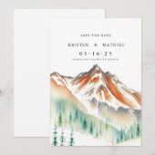 Save The Date Montagne romantique modifiable (Devant / Derrière)