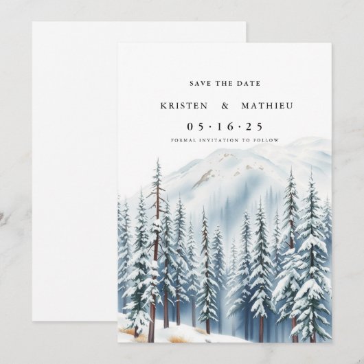 Save The Date Montagne rustique (Devant / Derrière)