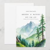 Save The Date Montagne simple modifiable (Devant / Derrière)