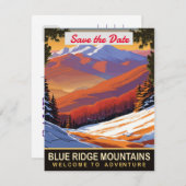 Save The Date Montagnes Blue Ridge,  (Devant / Derrière)