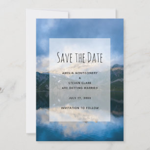 Save The Date Montagnes et lac Pittoresque Mariage naturel