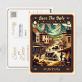 Save the date | Montana Invitation Briefkaart (Voorkant / Achterkant)