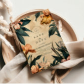 Save The Date Moody Copper Botanical Wedding