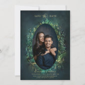 Save The Date Moody Dark Elegant Enchanted Forest Mariage photo (Devant)