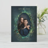Save The Date Moody Dark Elegant Enchanted Forest Mariage photo (Debout devant)