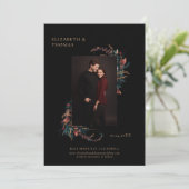 Save The Date Moody Dark Elegant Romantic Fall Mariage photo (Debout devant)