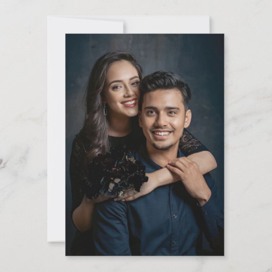 Save The Date Moody Dark Elegant Romantique Floral Mariage ovale (Dos)