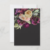 Save The Date Moody Dark Floral Black Burgundy Romantic (Dos)