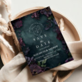 Save The Date Moody Dark Floral Mariage