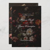 Save The Date Moody foncé automne fleurs d'automne Mariage (Devant / Derrière)