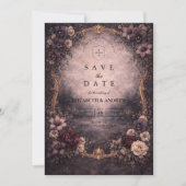 Save The Date Moody Gold Baroque Wedding (Devant)