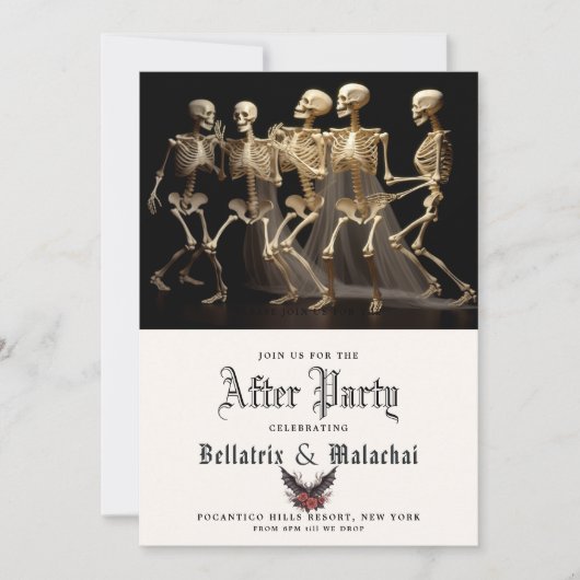 Save The Date Moody Goth Rosewood après le parti QR Code (Devant)