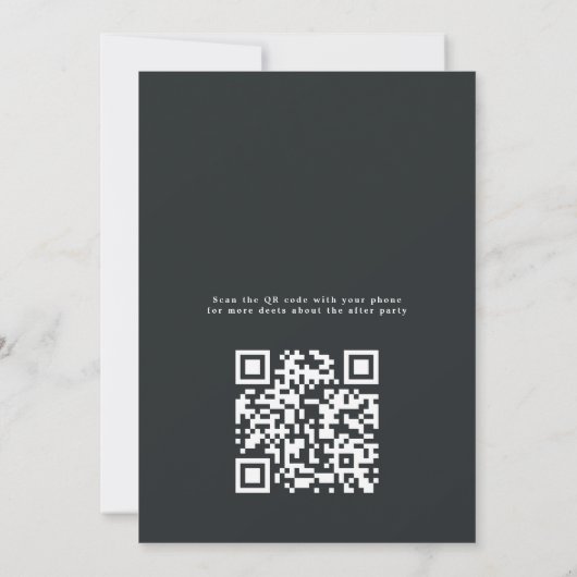 Save The Date Moody Goth Rosewood après le parti QR Code (Dos)