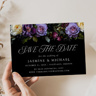 Save The Date Moody Gothic Floral Mariage