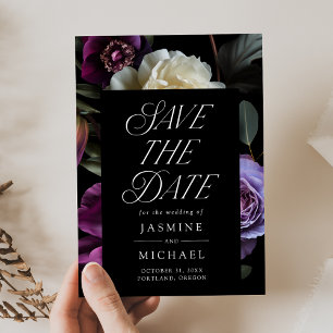 Save The Date Moody Gothic Floral Mariage
