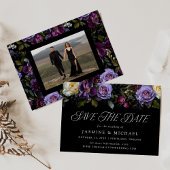 Save The Date Moody Gothic Floral Mariage photo