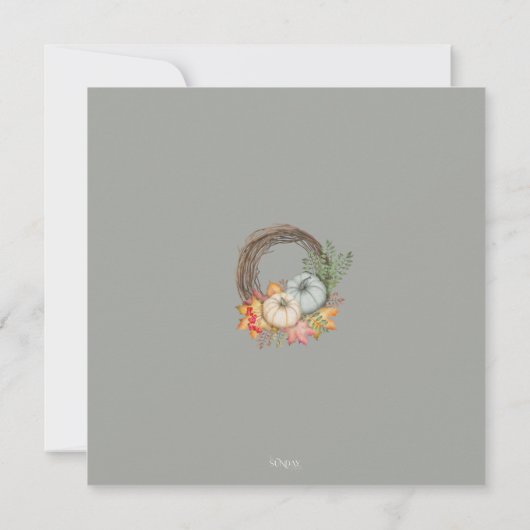 Save The Date Moody Grey Rustic Mariage de automne Enregistrer L (Dos)