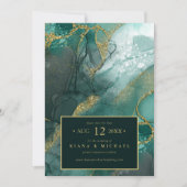 Save The Date Moody Ink Emerald Gold ID Abstrait988 (Devant)