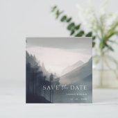 Save The Date Moody Mountain Dark esthétique Mariage bois (Debout devant)